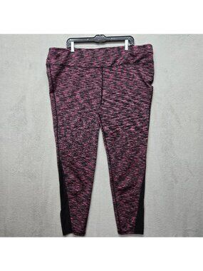 Livi 26/28 Plus Size Leggings Ankle Pink Striped Athletic Athleisure Workout Hig